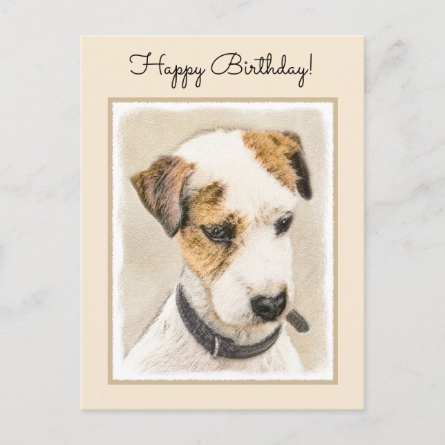 Parson Jack Russell Terrier Painting - Hund Art Vykort (Framsida)