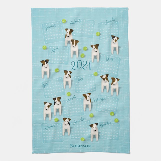 Parson Jack Russell Terriers 2021-kalender Kökshandduk (Vertikal)