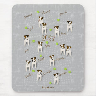 Parson Jack Russell Terriers grått 2022-kalender Musmatta