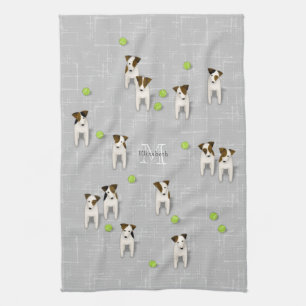Parson Jack Russell Terriers grått eller ANY färg Kökshandduk