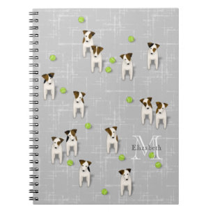 Parson/Jack Russell Terriers hundar tennis bollar Anteckningsbok