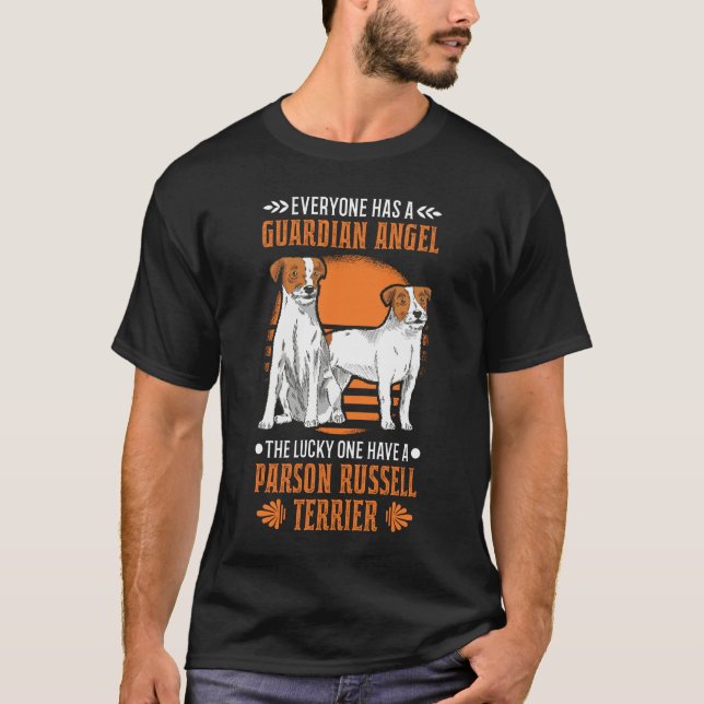 Parson Russell Terrier Guardian Angel T Shirt (Framsida)