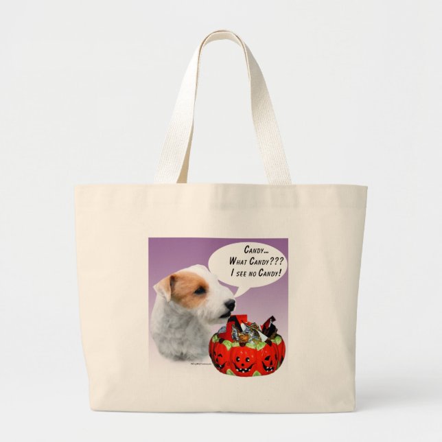 Parson Russell Terrier Halloween Candy Jumbo Tygkasse (Framsidan)