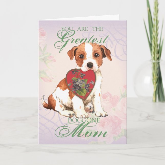 Parson Russell Terrier Heart Mamma Kort (Framsida)