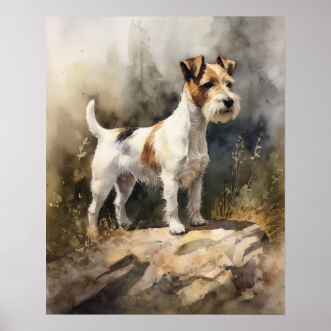 Parson Russell Terrier Hund Art Print Poster (Framsidan)