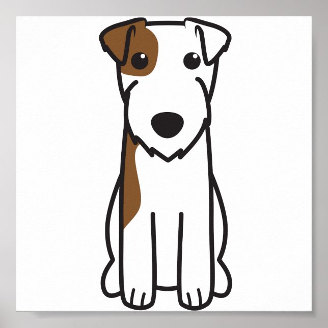 Parson Russell Terrier Hund Tecknad Poster (Framsidan)