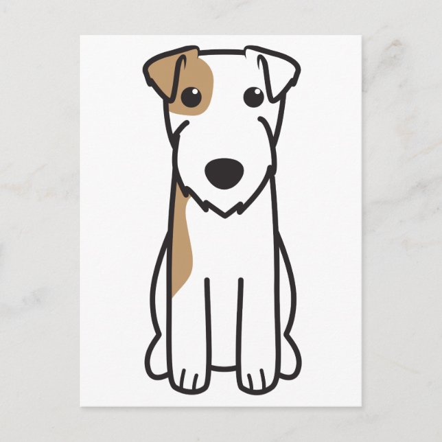 Parson Russell Terrier Hund Tecknad Vykort (Framsida)