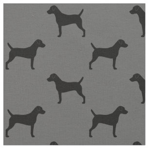 Parson Russell Terrier Silhouettes Grått och Black Tyg