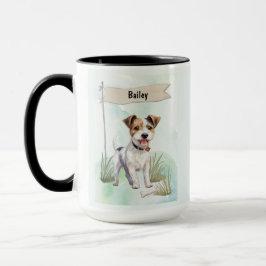 Parson Russell Terrier Watercolor Personalized Dog Mugg