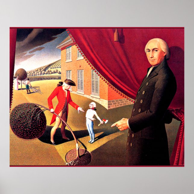 Parson Weems Fable, bra art by Grant Wood Poster (Framsidan)