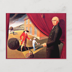 Parson Weems Fable, bra konst av Grant Wood Vykort