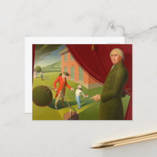 Parson Weems' Fable by Grant Wood Helg Vykort