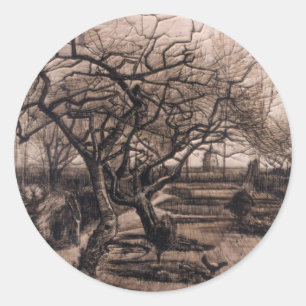 Parsonage Garden - Nuenen in Winter - van Gogh Runt Klistermärke