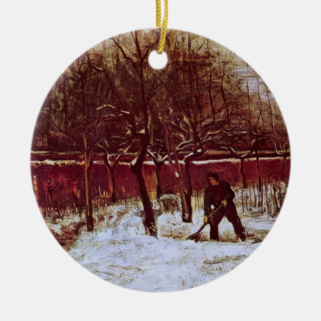 Parsonage Garden vid Nuenen av Vincent van Gogh Julgransprydnad Keramik (Framsidan)