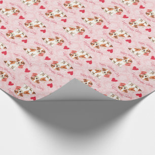 ParsonRussell för valentin rosa Terrier Presentpapper