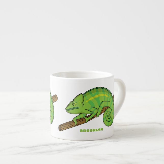 Parsons chameleon-illustration espressomugg (Framsida höger)