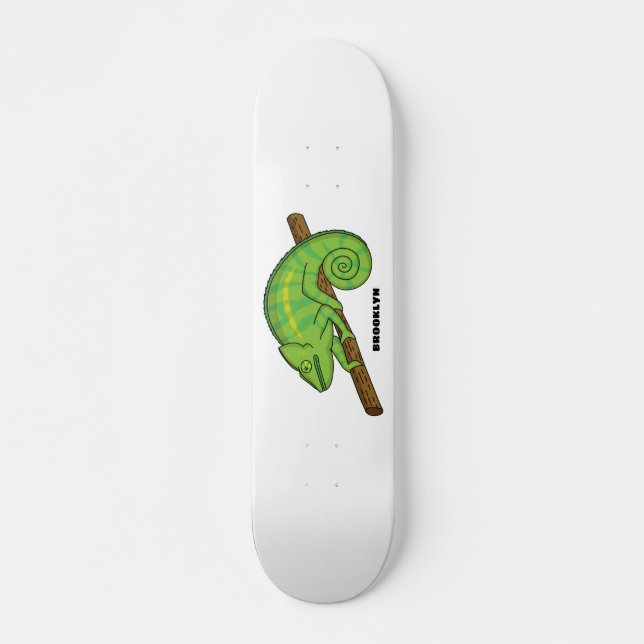 Parsons chameleon-illustration mini skateboard bräda 18,5 cm (Framsida)