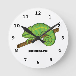 Parsons chameleon-illustration rund klocka