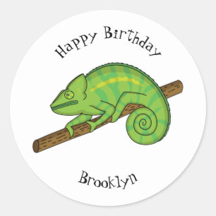 Parsons chameleon-illustration runt klistermärke