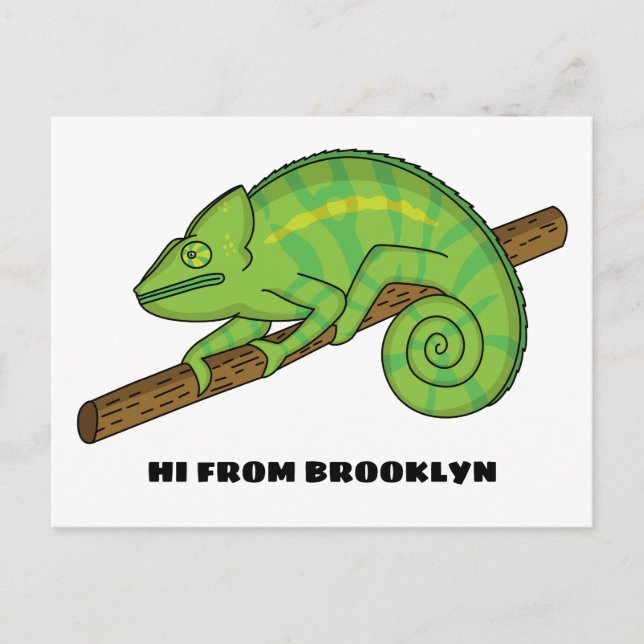 Parsons chameleon-illustration vykort (Framsida)