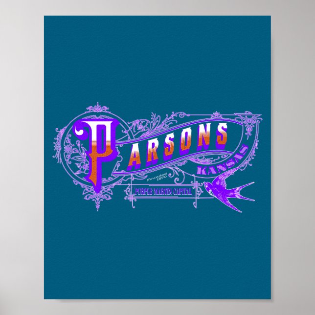 Parsons Kansas Purple Martin Bird  Poster (Framsidan)