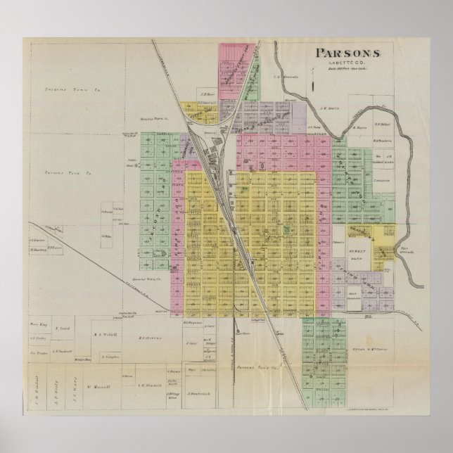 Parsons, Labette County, Kansas Poster (Framsidan)