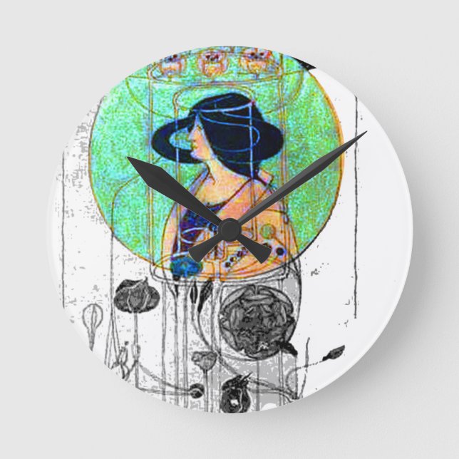 Part Seen - Part Imagated by Charles R. Mackintosh Rund Klocka (Framsida)