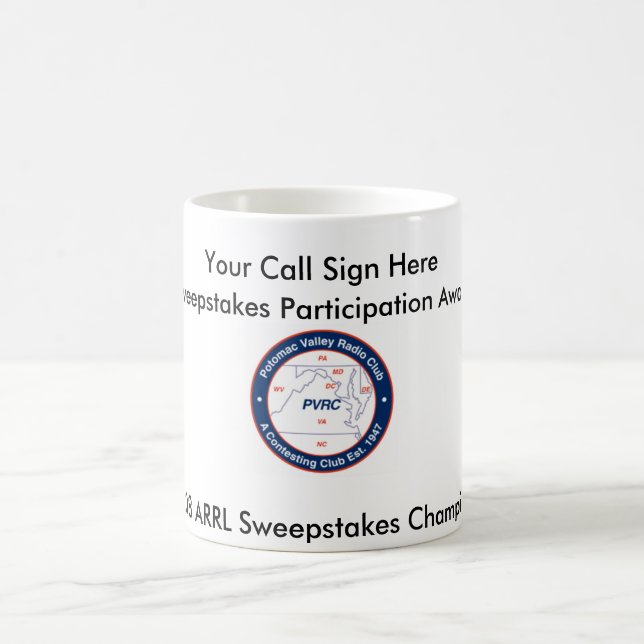 Partcipation utmärkelse - 2008 ARRL-Sweepstakes Kaffemugg (Center)