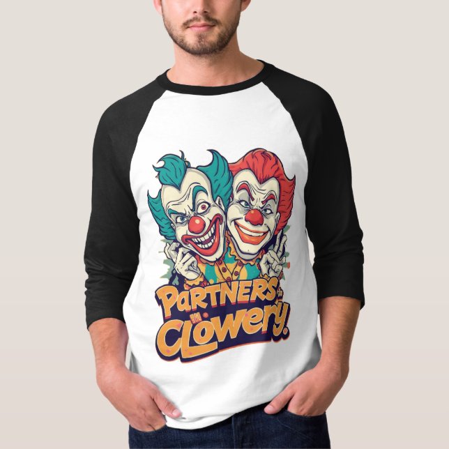 Parter i Clowery (Rolig Clownskämt) T Shirt (Framsida)