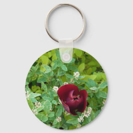 parterre de fleurs au printemps nyckelring