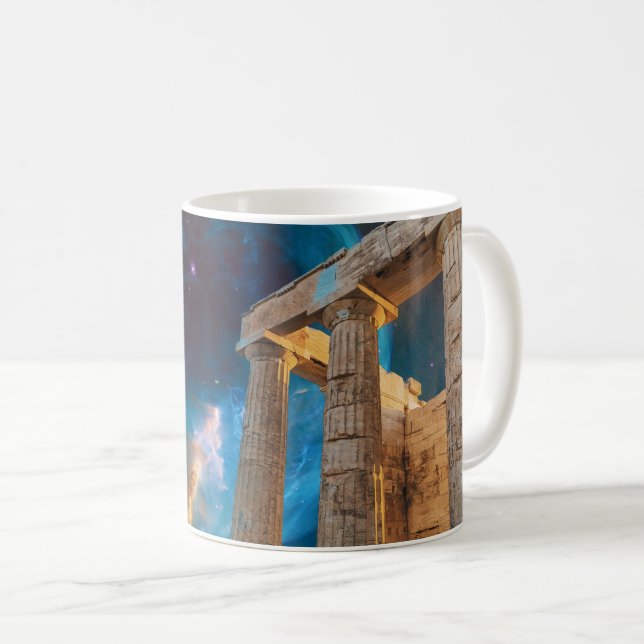 Parthenon Acropolis Greece möter rymden Kaffemugg (Framsida höger)