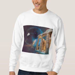 Parthenon Acropolis Greece möter rymden Lång Ärmad Tröja