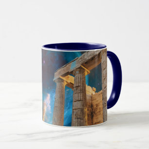 Parthenon Acropolis Greece möter rymden Mugg