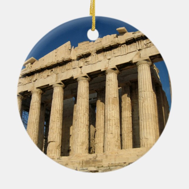 Parthenon Acropolis i Aten Julgransprydnad Keramik (Baksidan)