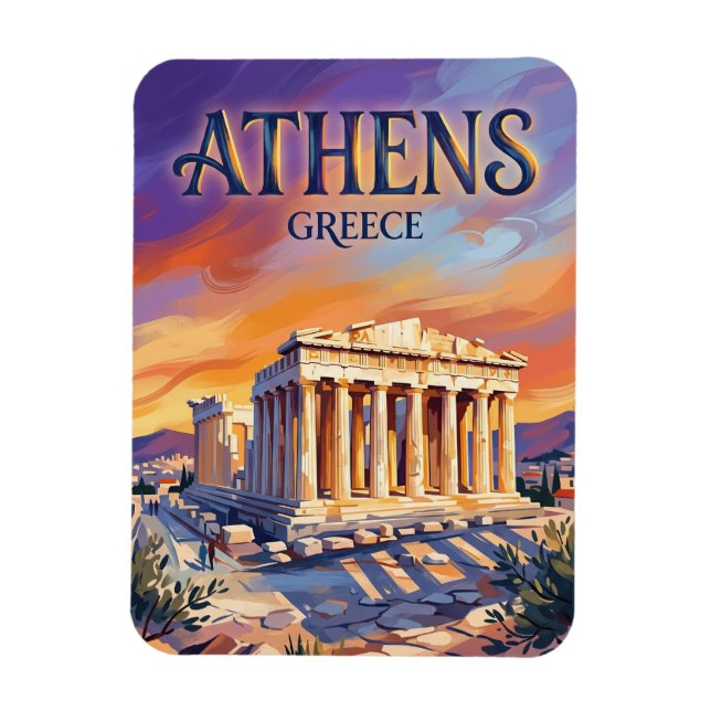 Parthenon (Akropolis) Grekland Magnet (Vertikal)