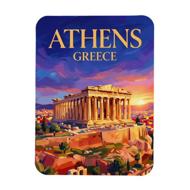 Parthenon (Akropolis) Grekland Magnet (Vertikal)