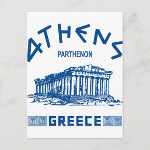 Parthenon - Aten - Grek (blått) Vykort