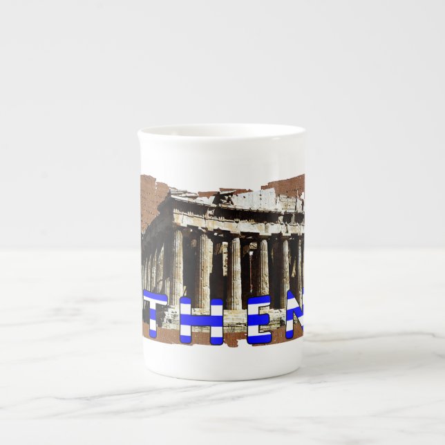 Parthenon Aten Grekland Benporslin Mugg (Framsidan)