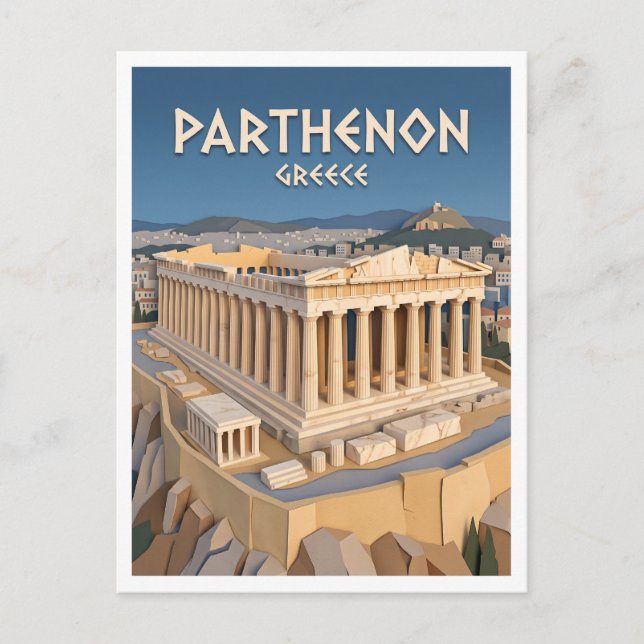 Parthenon Aten Grekland Vykort (Framsida)