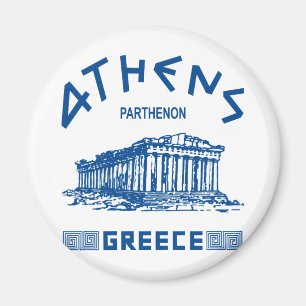 Parthenon - Athens - grek (blått) Magnet