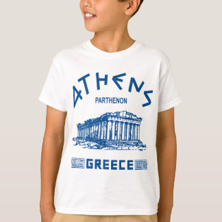 Parthenon - Athens - grek (blått) T-shirt