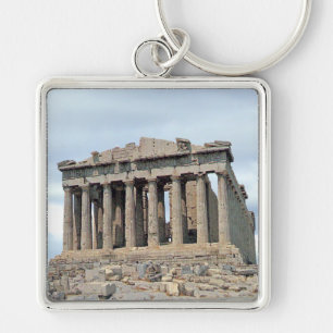 Parthenon Fyrkantig Silverfärgad Nyckelring