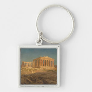 Parthenon Fyrkantig Silverfärgad Nyckelring