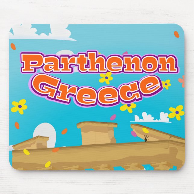 Parthenon Greece-reseaffisch. Musmatta (Framsidan)