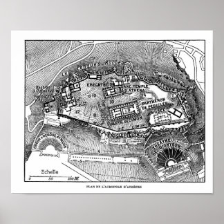 Parthenon i Aten Karta Poster