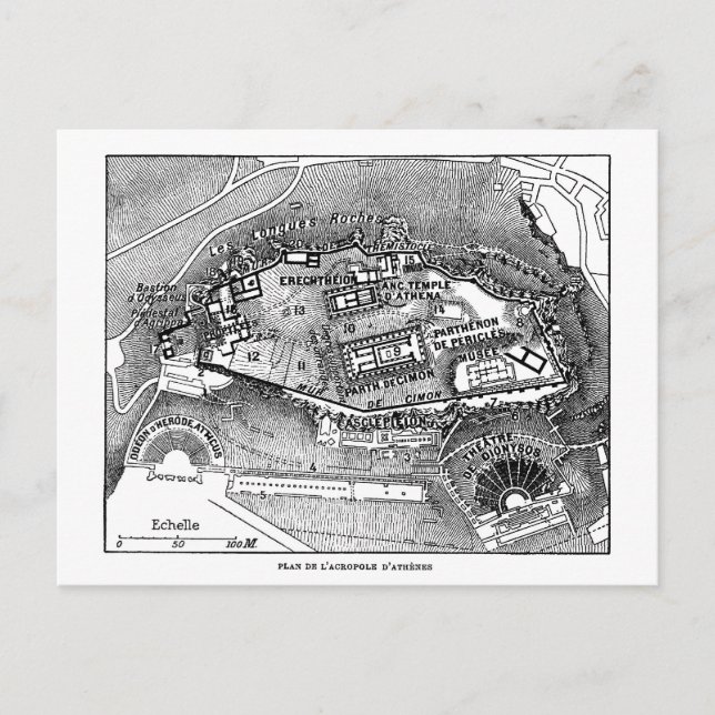 Parthenon i Aten Karta Vykort (Framsida)