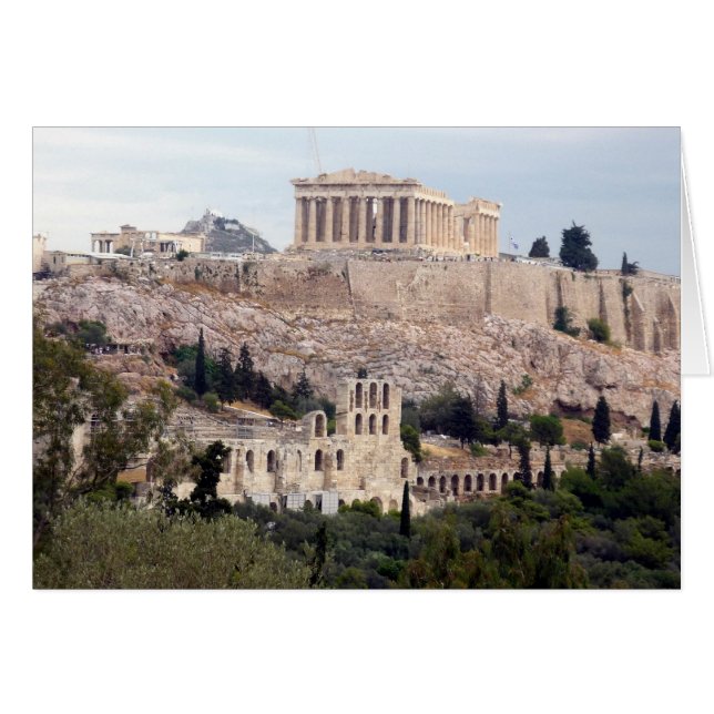 parthenon på akropolis hälsningskort (Framsidan Horizontal)