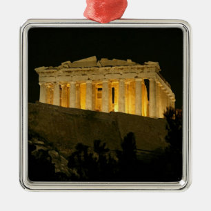 Parthenon på natten julgransprydnad metall