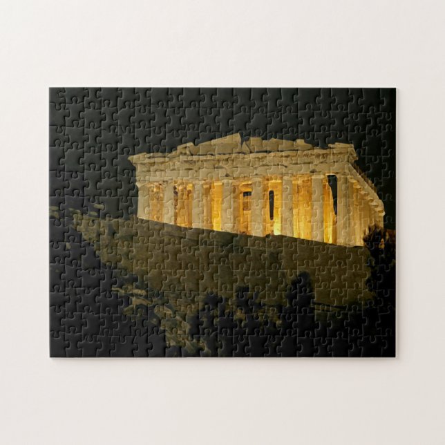 Parthenon på natten pussel (Horisontell)