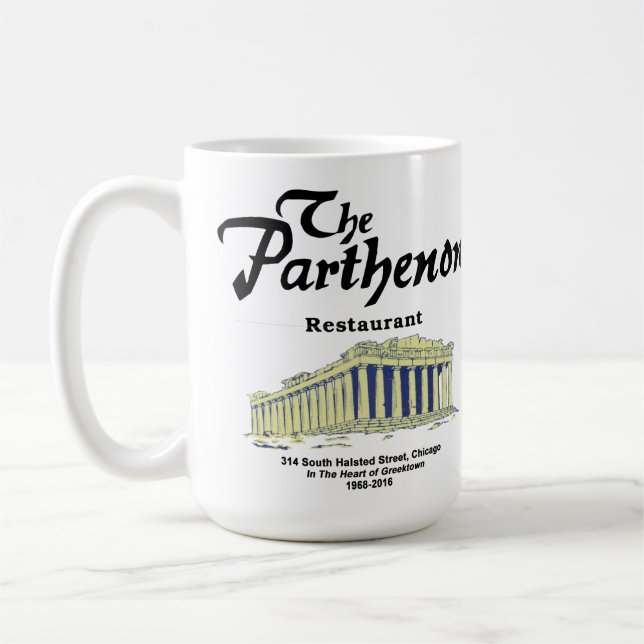 Parthenon Restaurant, Greektown, Chicago Kaffemugg (Vänster)